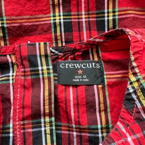 Crewcuts Girls Red Tartan Plaid Smocked Midi Dress size 12 - Picture 6 of 6
